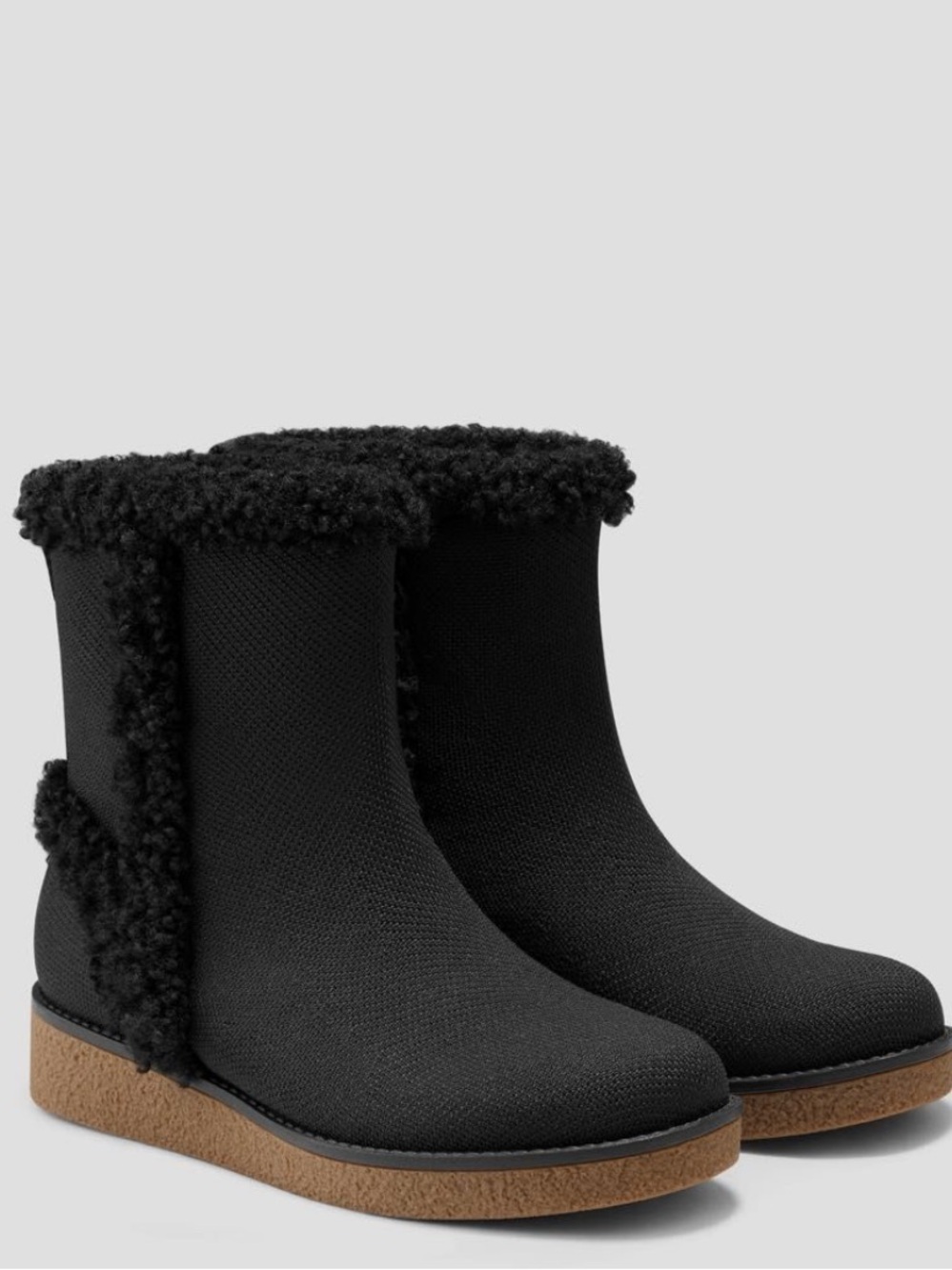 Vivaia Black Fleece-Lined Winter Boots with Contrast Sole EU41 US11